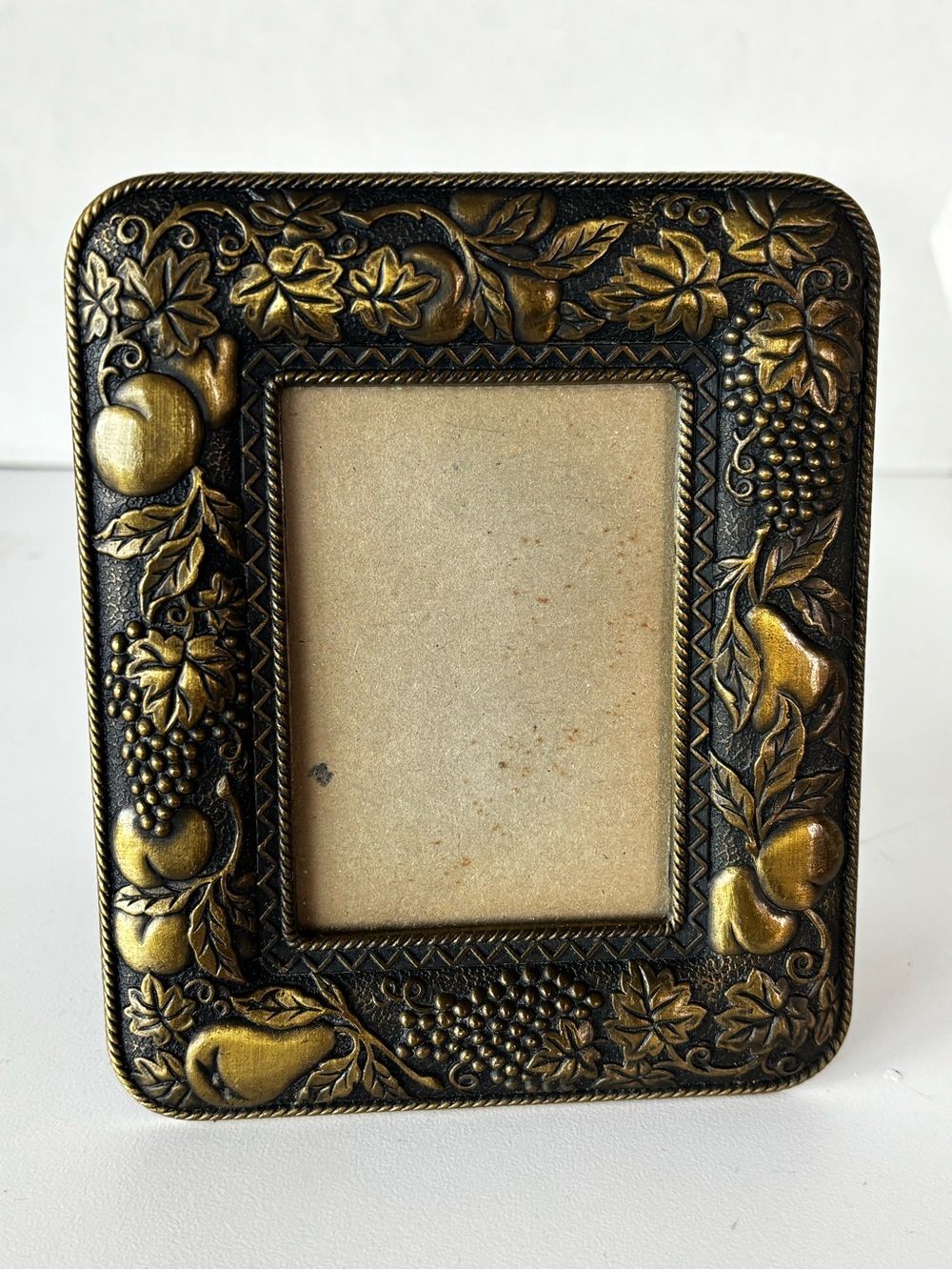 Vintage Hallmark Embossed Fruit and Grapevine Picture Frame 5”